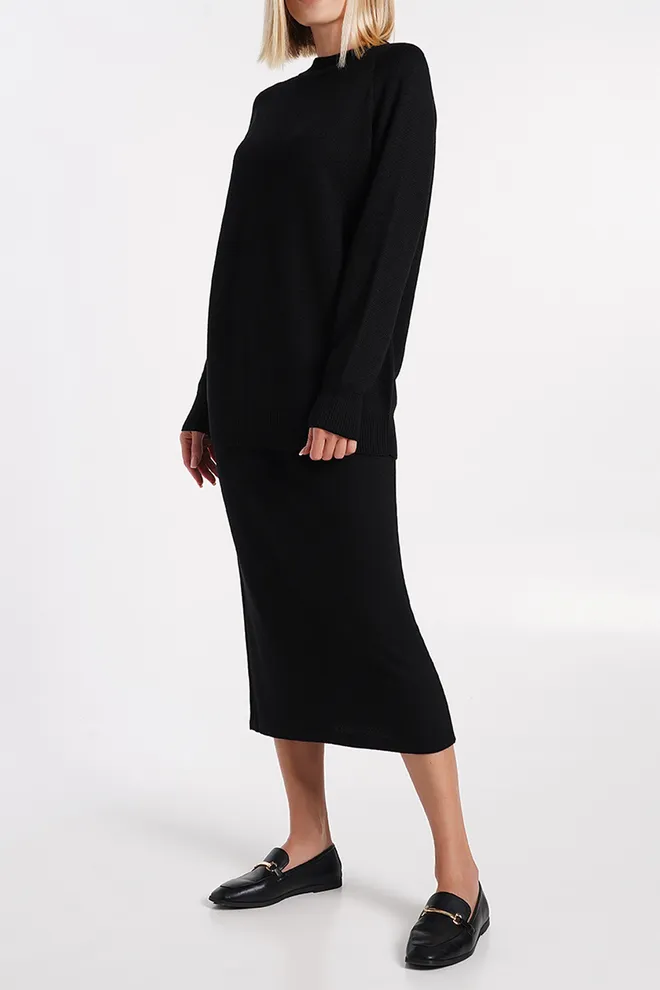 Спідниця з вовни мериноса FREYJA 8502/230 Giulia (black), чорний