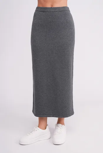 Спідниця міді з в'язаного трикотажу FREYJA CTN 8504/230 Giulia (asphalt melange), сірий Спідниця міді з в'язаного трикотажу FREYJA CTN 8504/230 Giulia (asphalt melange), сірий