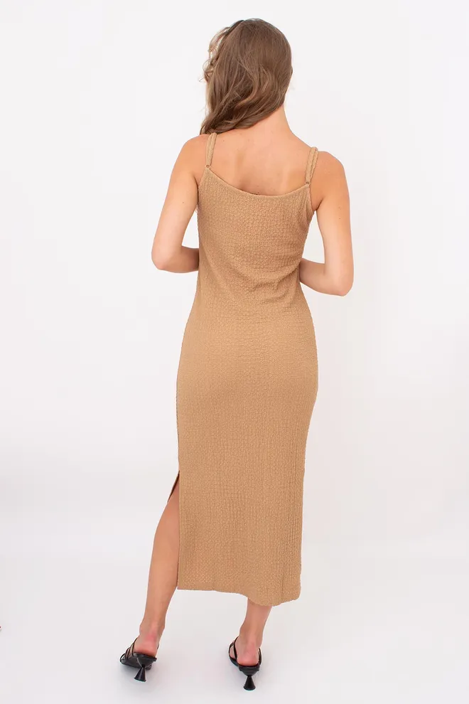 Сукня міді з розрізами WHISPERED FOLDS 8901/260 Giulia (dark beige), бежевий