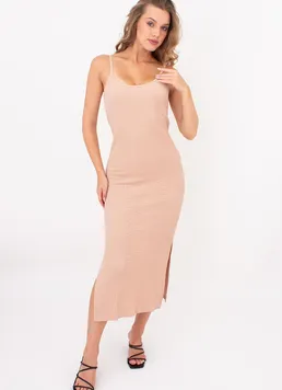 Платье миди с разрезами WHISPERED FOLDS 8901/260 Giulia (light beige), бежевый
