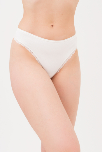 Жіночі трусики стрінги з бавовни та мережива Leila lace 2102/60 Giulia (whisper white), білий Жіночі трусики стрінги з бавовни та мережива Leila lace 2102/60 Giulia (whisper white), білий