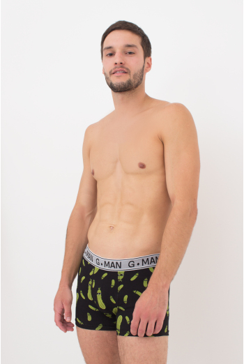 Бавовняні труси боксери з огірками G-MAN PRINT 20401/60 black/cucumbers (чорний)