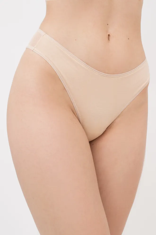 Трусики бразиліана з сітчастою вставкою LOISE 2227/62 Giulia (beige), бежевий