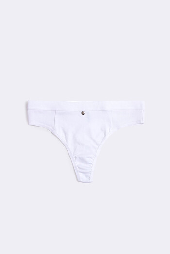 Бавовняні стрінги в рубчик URBAN RIB 2115/60 Giulia (white), білий