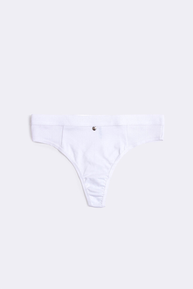 Бавовняні стрінги в рубчик URBAN RIB 2115/60 Giulia (white), білий