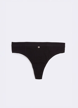 Хлопковые стринги в рубчик URBAN RIB 2115/60 Giulia (black), черный