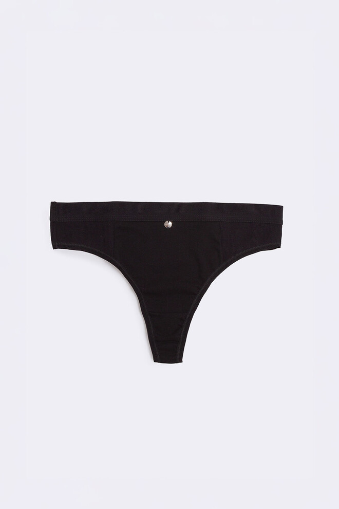 Бавовняні стрінги в рубчик URBAN RIB 2115/60 Giulia (black), чорний