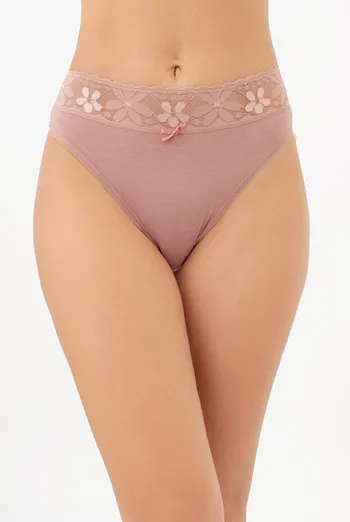 Хлопковые трусики бразилиана с кружевным поясом LEYA 2228/61 Giulia (mokko), коричневый Хлопковые трусики бразилиана с кружевным поясом LEYA 2228/61 Giulia (mokko), коричневый