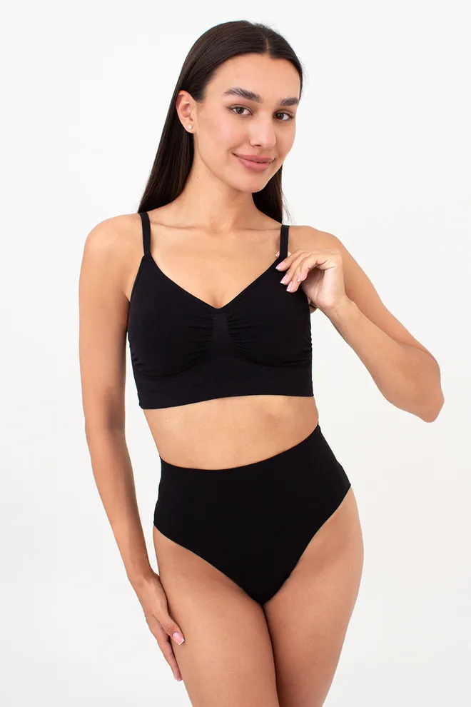 Безшовні труси бразиліана з легким моделюючим ефектом BRASILIAN SHAPEWEAR Giulia (black), чорний