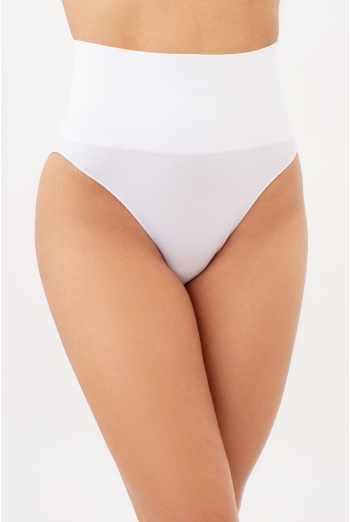 Бесшовные трусы бразилиана с легким моделирующим эффектом BRASILIAN SHAPEWEAR Giulia (white), белый