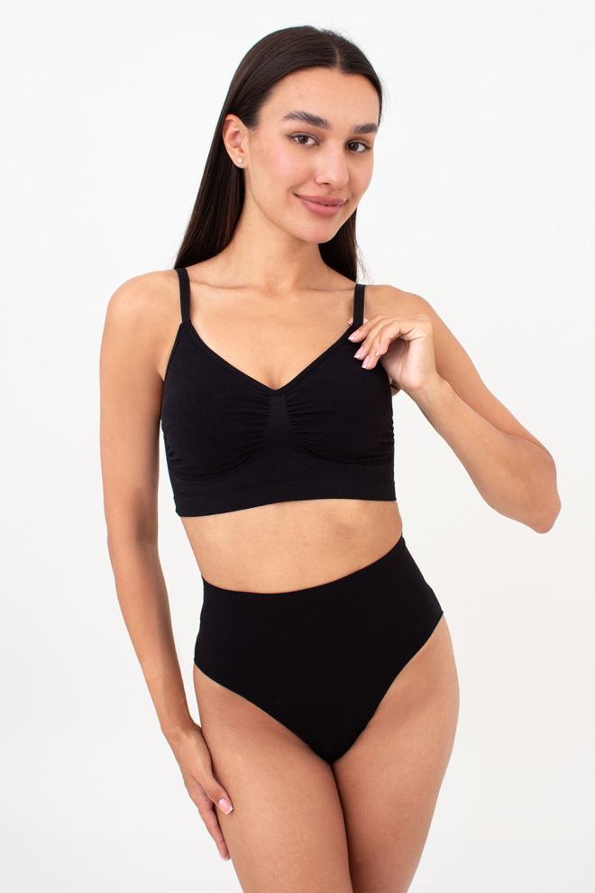 Бесшовные трусы слипы с легким моделирующим эффектом HI-LEG SHAPEWEAR Giulia (black), черный