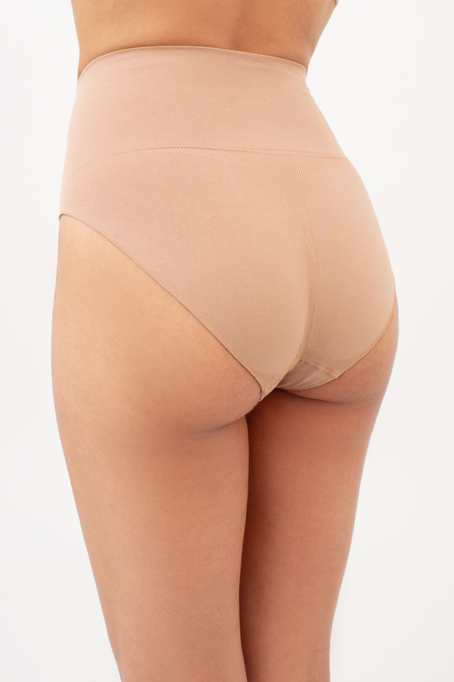 Бесшовные трусы слипы с легким моделирующим эффектом HI-LEG SHAPEWEAR Giulia (nude), бежевый