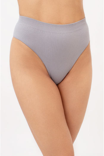 Бесшовные трусики бразилиана в рубчик BRASILIAN BRIEFS RIB Giulia (griffin), серый