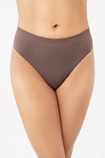 Бесшовные трусики бразилиана в рубчик Brasilian Briefs Rib Giulia (deep taupe), коричневый Бесшовные трусики бразилиана в рубчик Brasilian Briefs Rib Giulia (deep taupe), коричневый