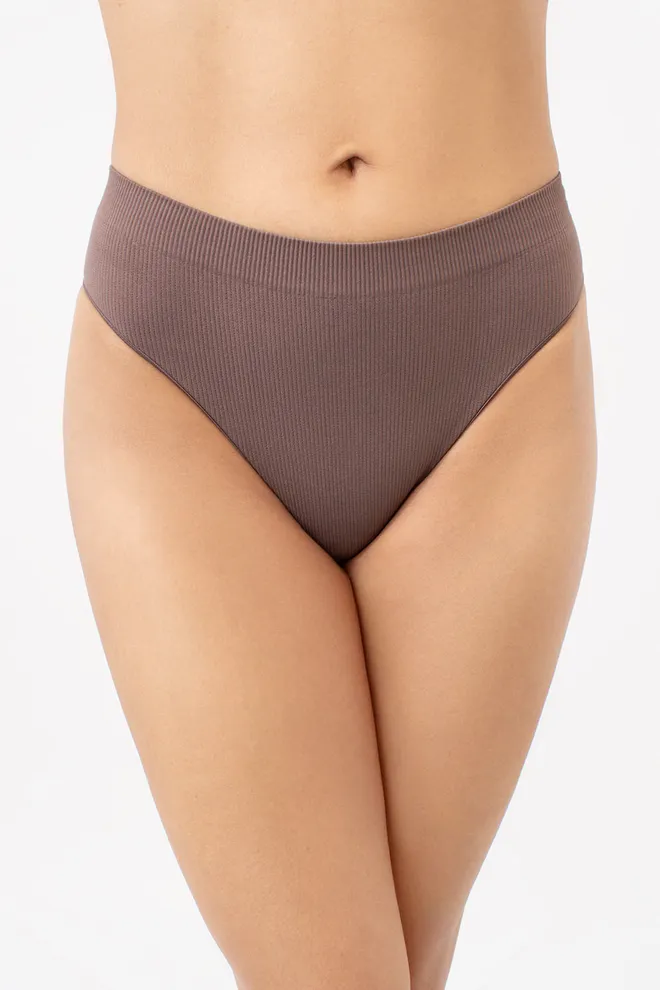 Безшовні трусики бразиліана в рубчик Brasilian Briefs Rib Giulia (deep taupe), коричневий