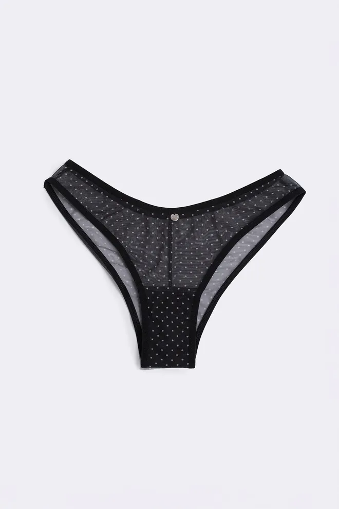 Бразиліана з сітки в горошок Glam 2239/40 Giulia (black dots), чорний