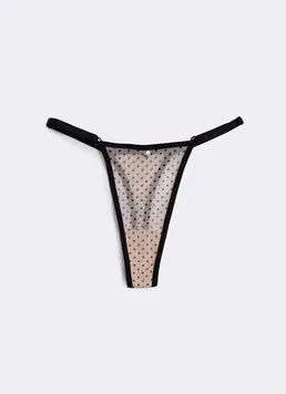 Трусики танга из сетки в горошек Glam 2116/40 Giulia (beige dots), бежевый Трусики танга из сетки в горошек Glam 2116/40 Giulia (beige dots), бежевый