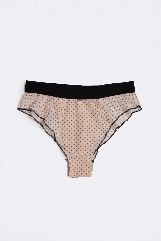 Бразилиана из сетки в горошек Glam 2240/40 Giulia (beige dots), бежевый