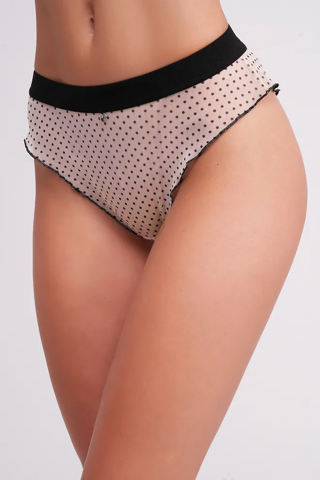 Бразилиана из сетки в горошек Glam 2240/40 Giulia (beige dots), бежевый