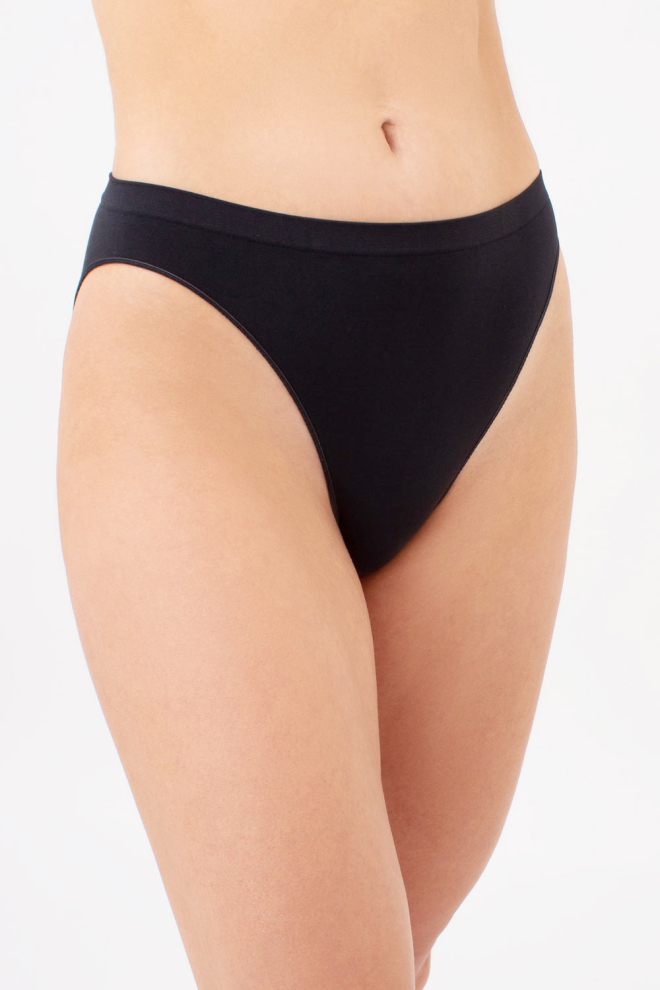 Бесшовные трусики слип HI-LEG BRIEFS Giulia (black), черный