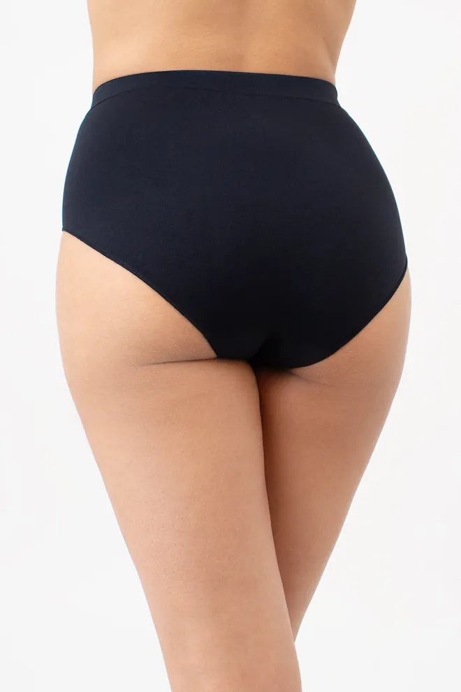 Бесшовные трусики Midi briefs color Giulia (black), чёрный