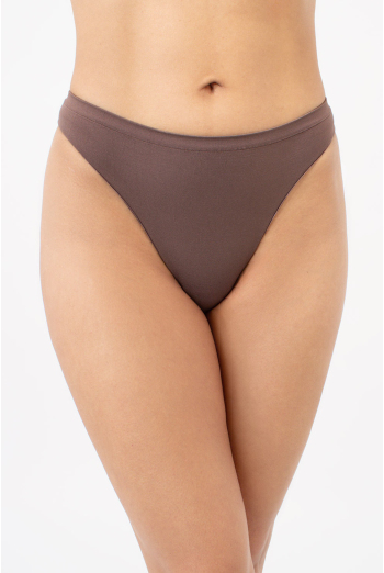 Женские бесшовные трусы стринги String briefs color Giulia (deep taupe), коричневый