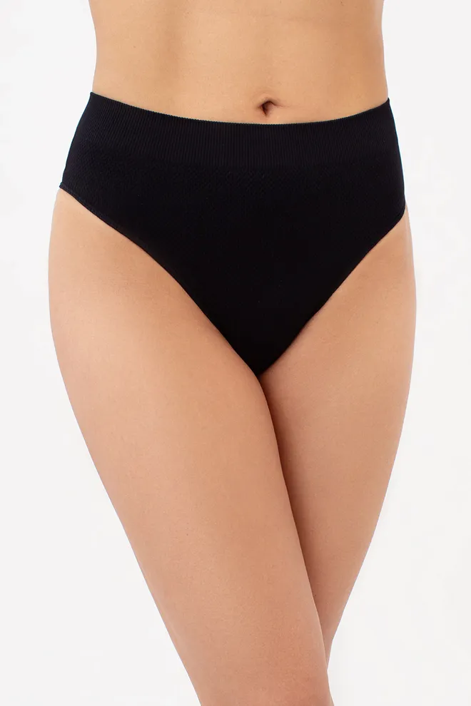 Трусики бразилиана с зернистой текстурой BRASILIAN BRIEFS GRAIN Giulia (black), черный