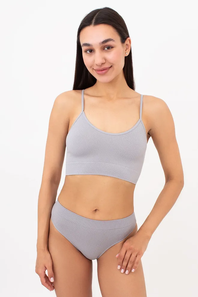 Трусики бразилиана с зернистой текстурой BRASILIAN BRIEFS GRAIN Giulia (griffin), серый