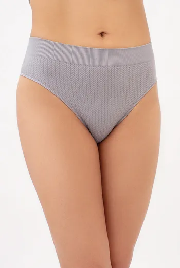 Трусики бразилиана с фактурным узором косичка BRASILIAN BRIEFS BRAID Giulia (griffin), серый