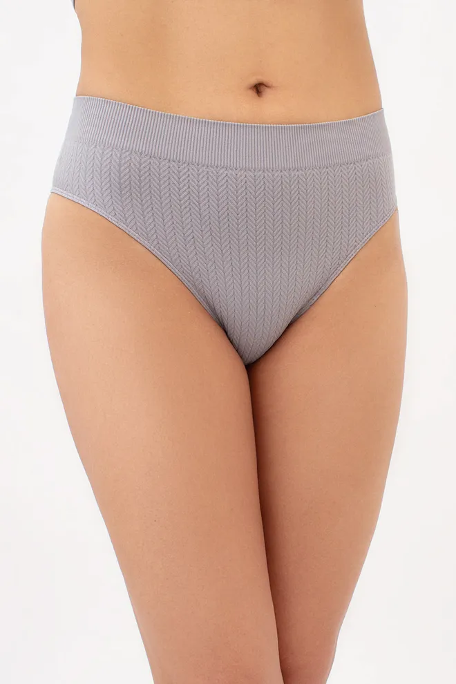 Трусики бразиліана з фактурним візерунком косичка BRASILIAN BRIEFS BRAID Giulia (griffin), сірий