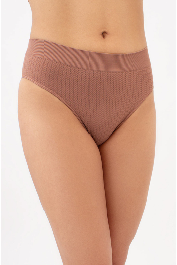 Трусики бразиліана з фактурним візерунком косичка BRASILIAN BRIEFS BRAID Giulia (mokko), коричневий