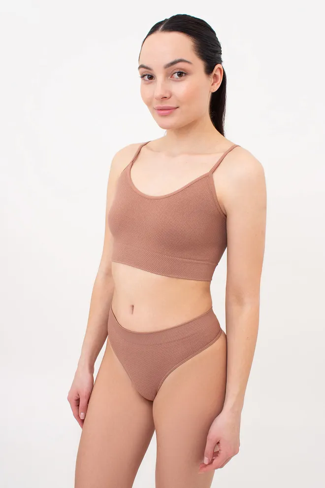 Трусики стрінги із зернистою текстурою STRING BRIEFS GRAIN Giulia (mokko), коричневий