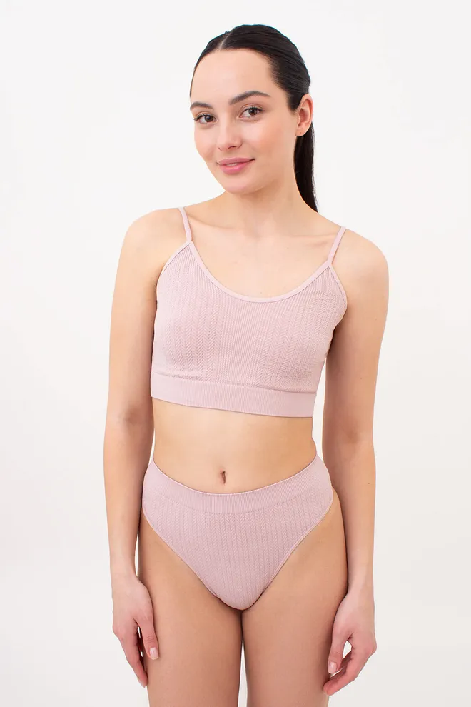 Трусики стрінги з фактурним візерунком косичка STRING BRIEFS BRAID Giulia (burnished lilac), рожевий