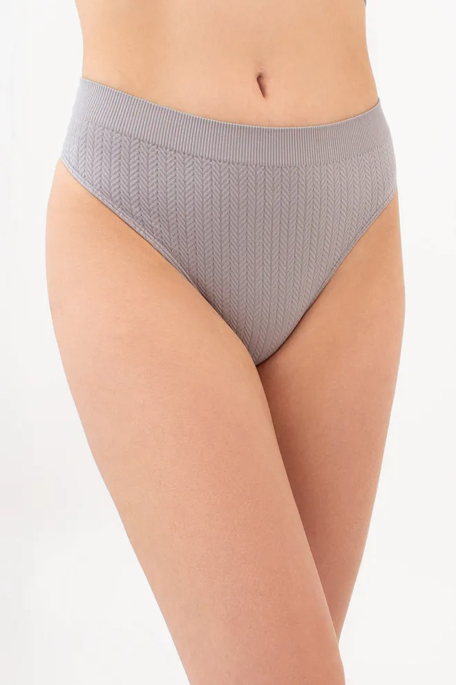 Трусики стрінги з фактурним візерунком косичка STRING BRIEFS BRAID Giulia (griffin), сірий