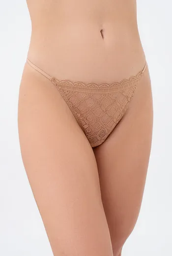 Трусики стринги из кружева MIA 2112/31 Giulia (macchiato), бежевый