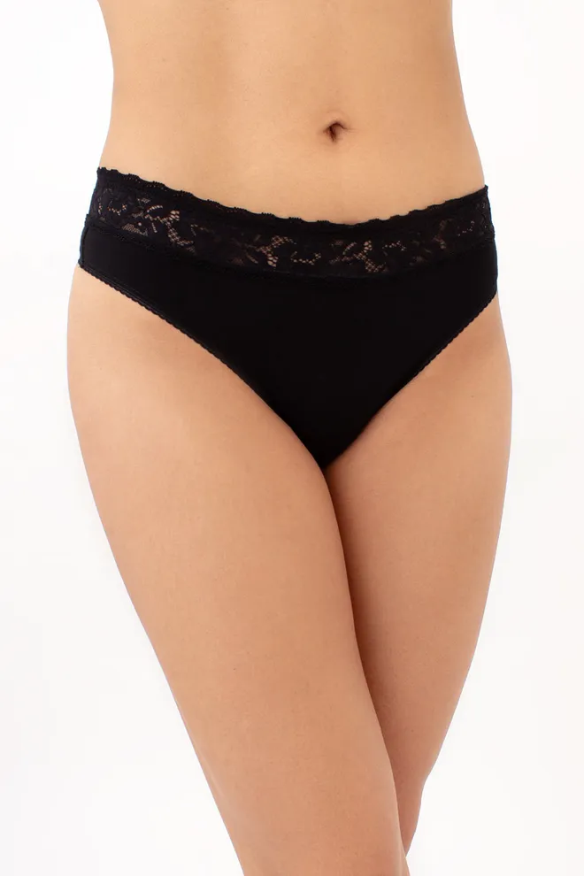 Трусики стрінги з мереживною вставкою LORA 2114/61 Giulia (black), чорний