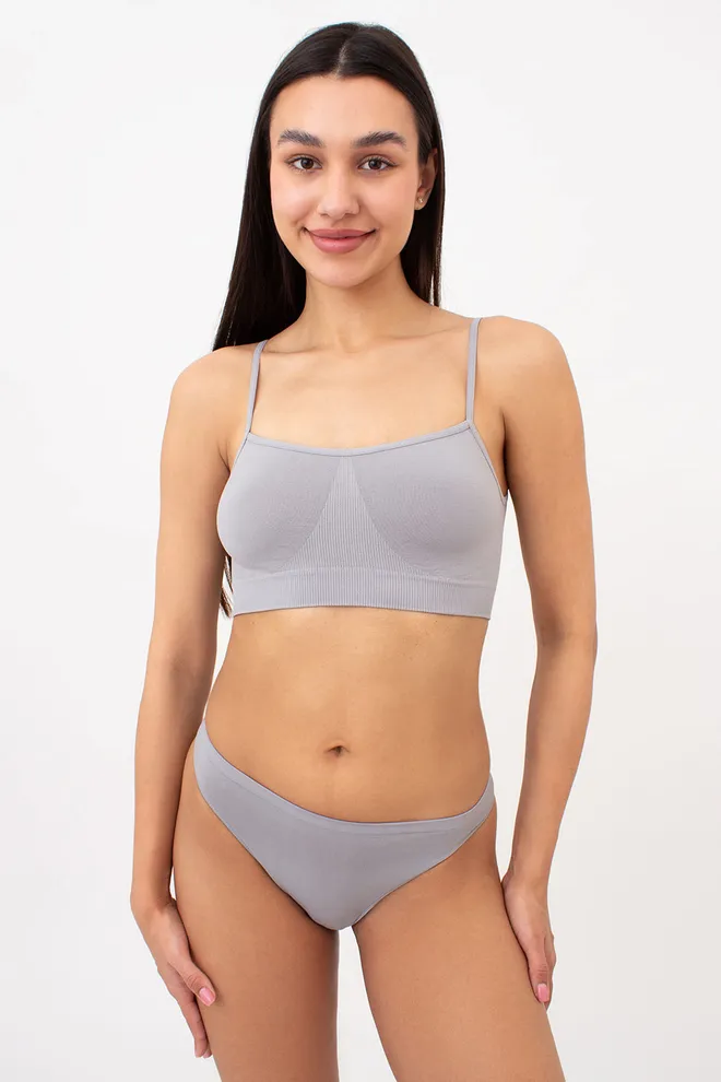 Женские бесшовные трусики стринги STRING BRIEFS COLOR Giulia (griffin), серый