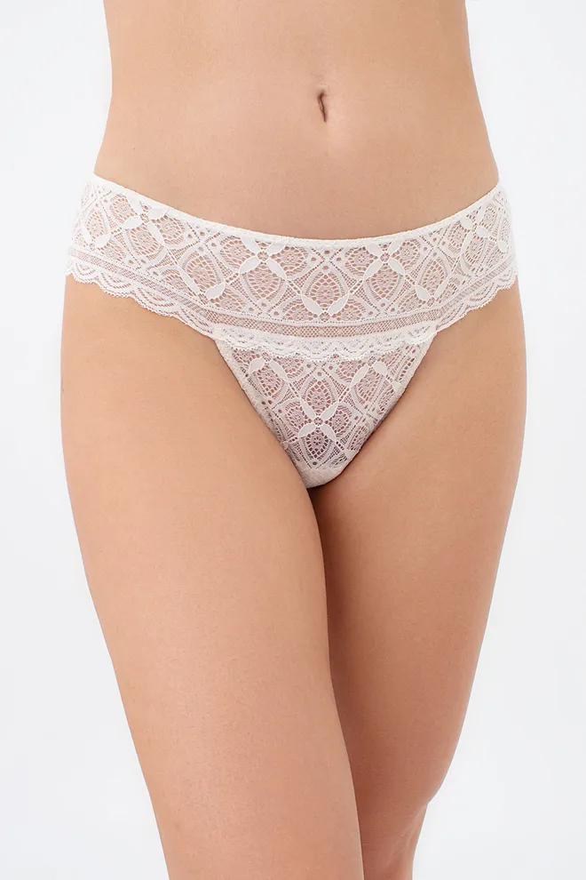 Жіночі мереживні трусики бразиліана KEILY 2225/31 Giulia (cream pink), білий