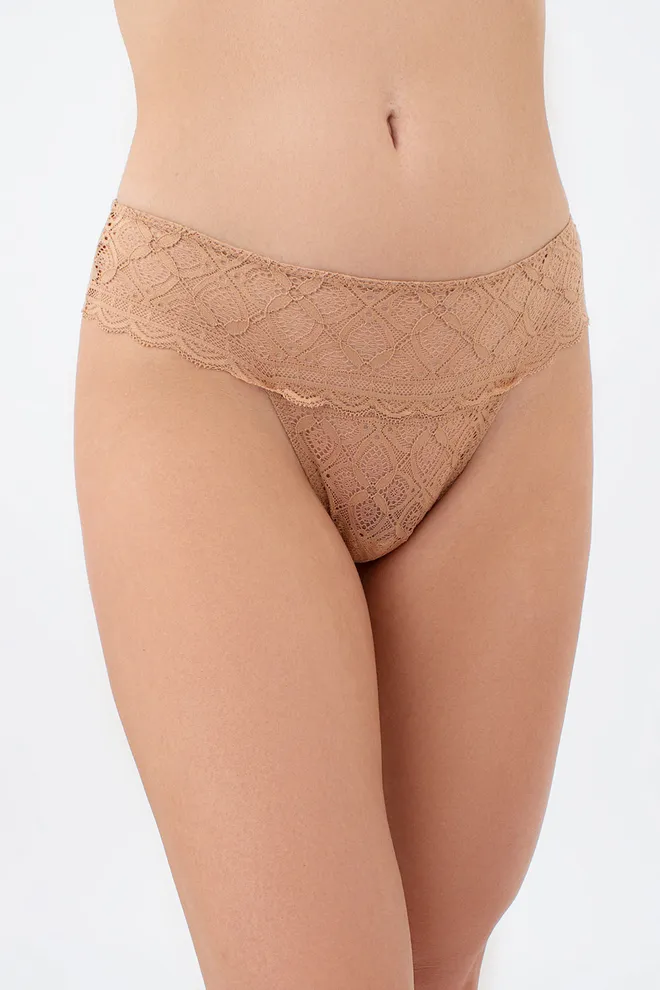 Жіночі мереживні трусики бразиліана KEILY 2225/31 Giulia (macchiato), бежевий