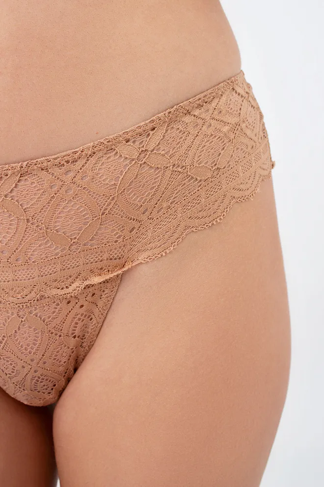 Жіночі мереживні трусики бразиліана KEILY 2225/31 Giulia (macchiato), бежевий