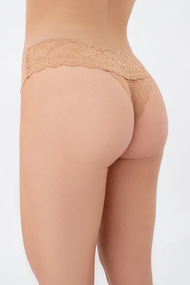 Жіночі мереживні трусики бразиліана KEILY 2225/31 Giulia (macchiato), бежевий