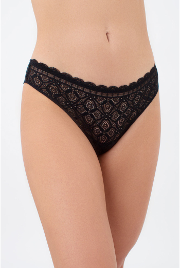 Женские трусики бразилиана из кружева и микрофибры TIFFANY 2226/36 Giulia (black), черный