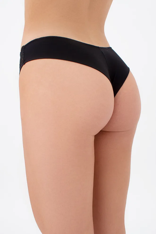Жіночі трусики бразиліана з мережива та мікрофібри TIFFANY 2226/36 Giulia (black), чорний