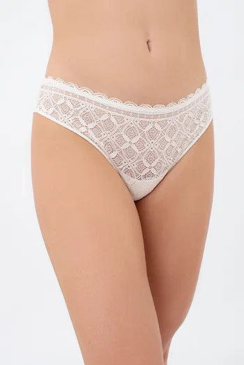 Женские трусики бразилиана из кружева и микрофибры TIFFANY 2226/36 Giulia (cream pink), белый