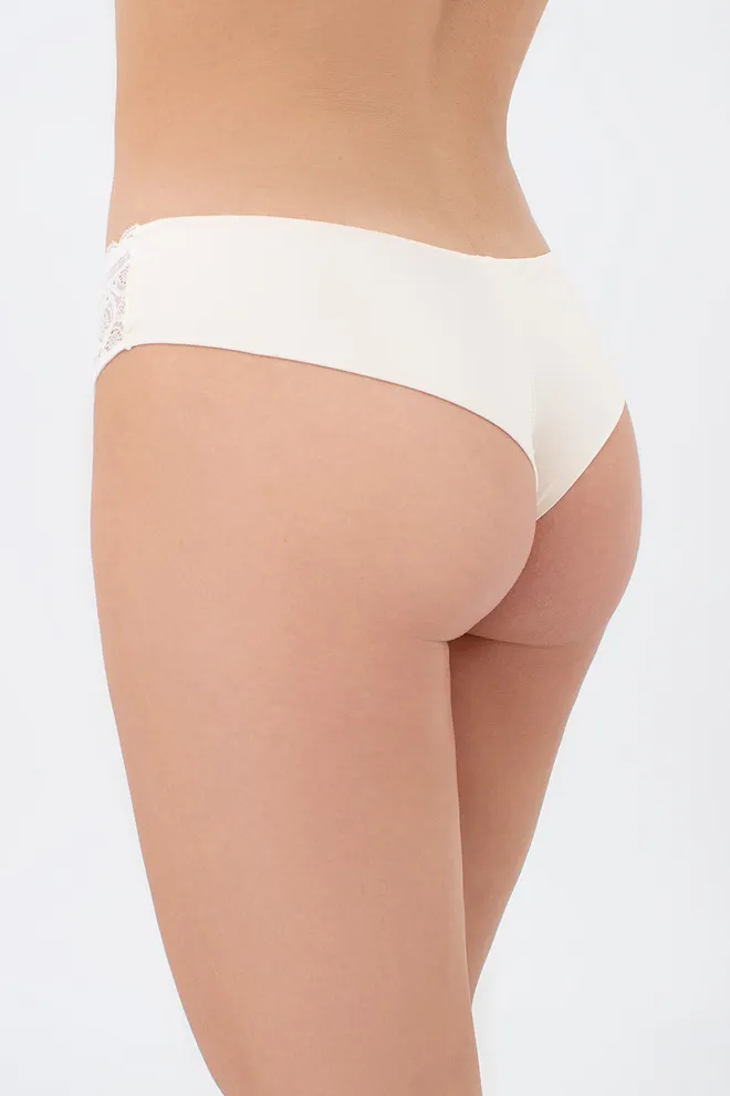 Жіночі трусики бразиліана з мережива та мікрофібри TIFFANY 2226/36 Giulia (cream pink), білий