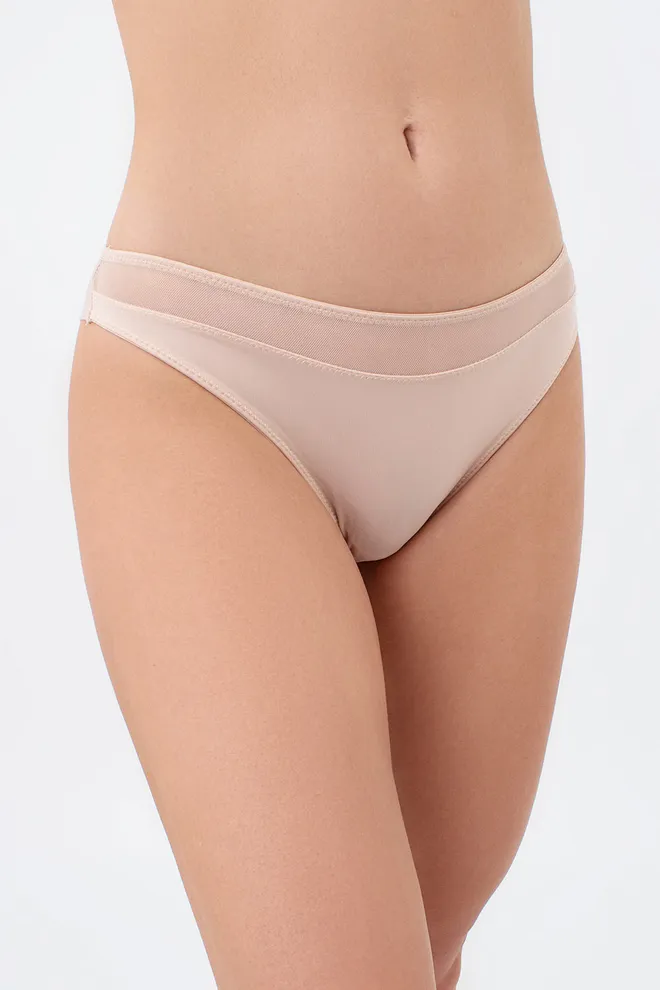 Жіночі трусики бразиліана з мікрофібри L5126BR-M Giulia (бежевий)