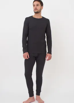Хлопковый комплект лонгслив и штаны THERMO SPORT 9902/190, серый