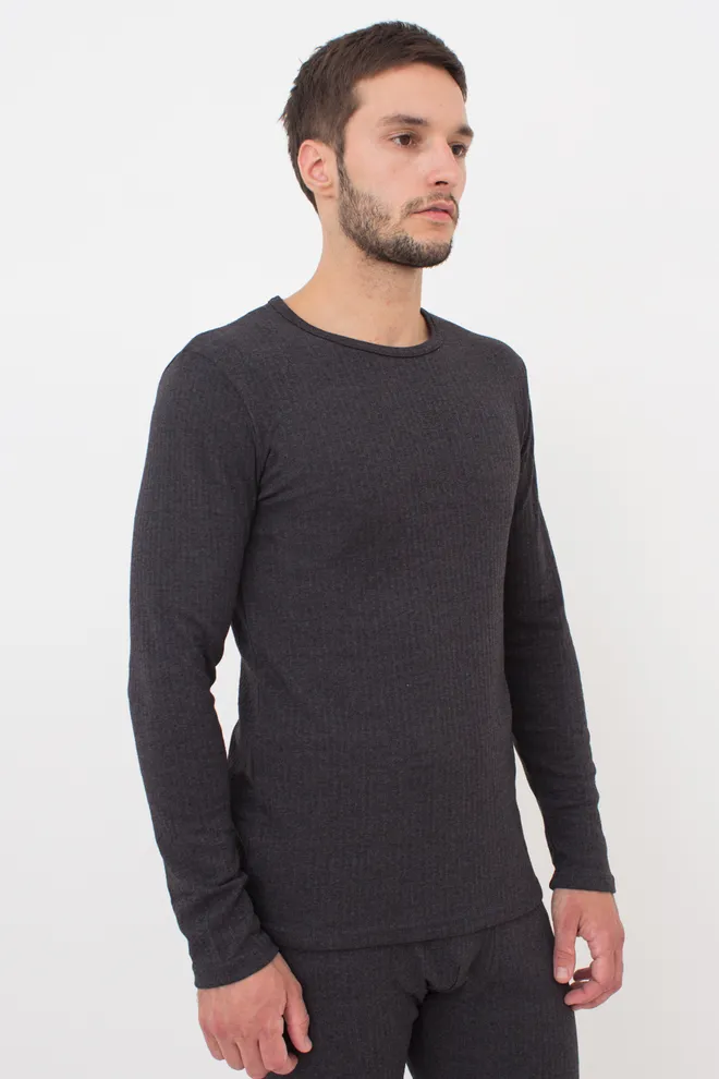 Бавовняний комплект лонгслів та штани THERMO SPORT 9902/190, сірий