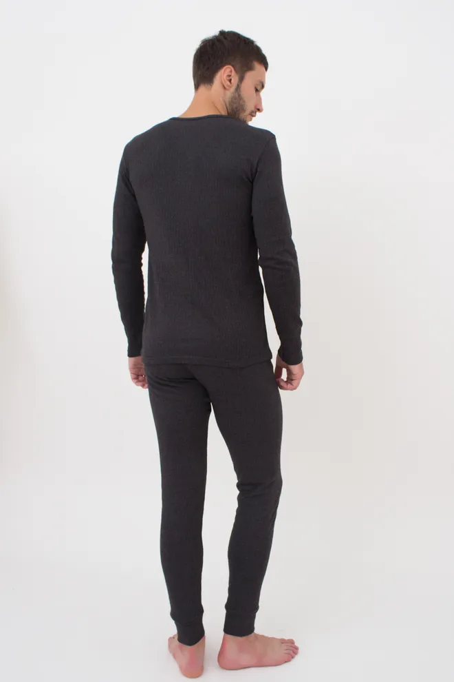 Бавовняний комплект лонгслів та штани THERMO SPORT 9902/190, сірий