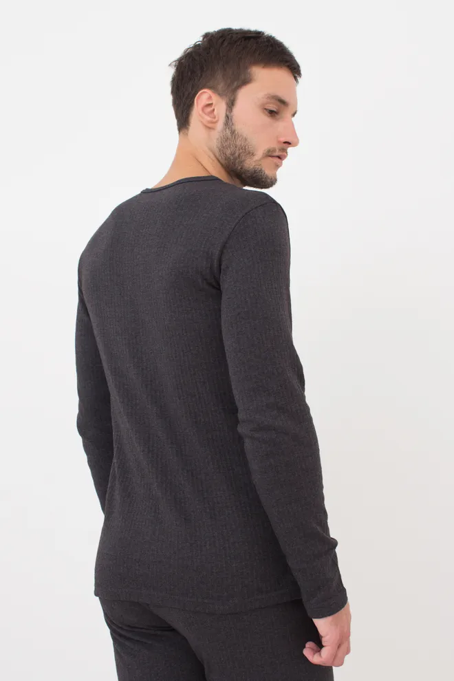 Бавовняний комплект лонгслів та штани THERMO SPORT 9902/190, сірий